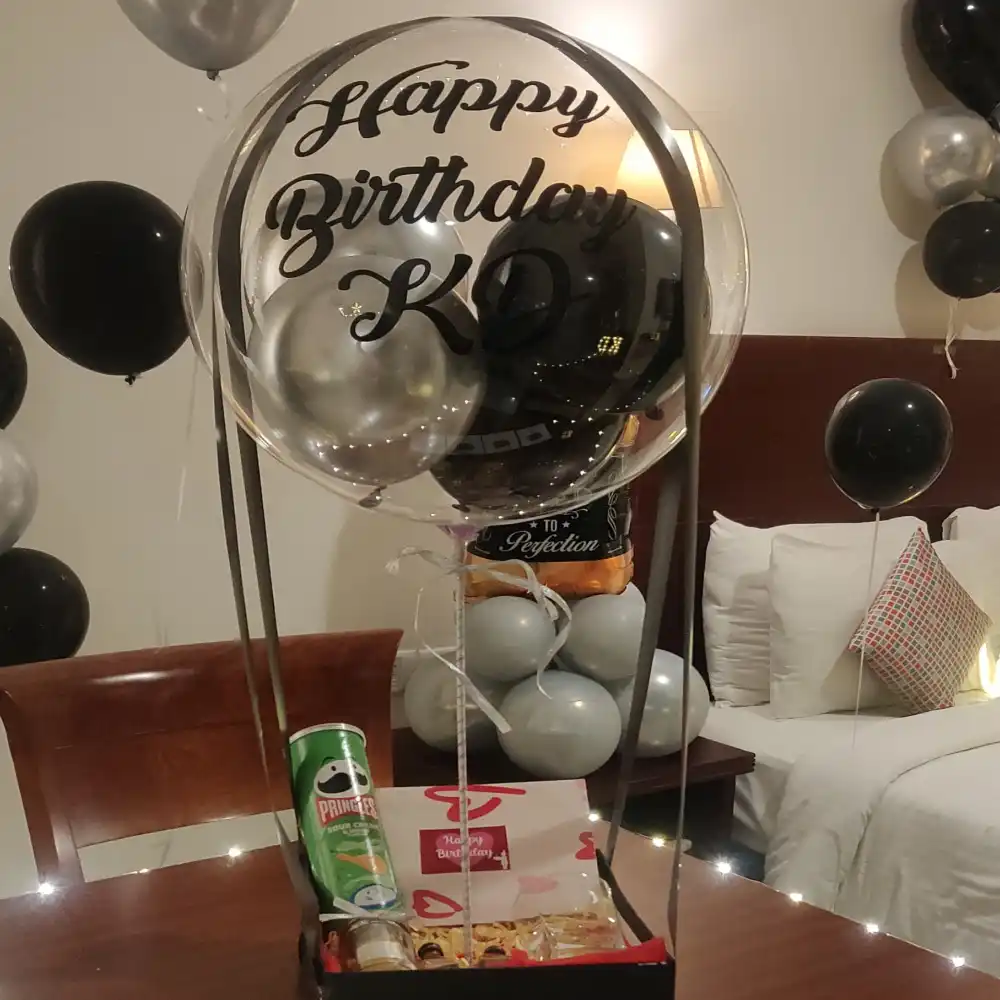 Buy birthday balloon hamper with chocolates Gifts